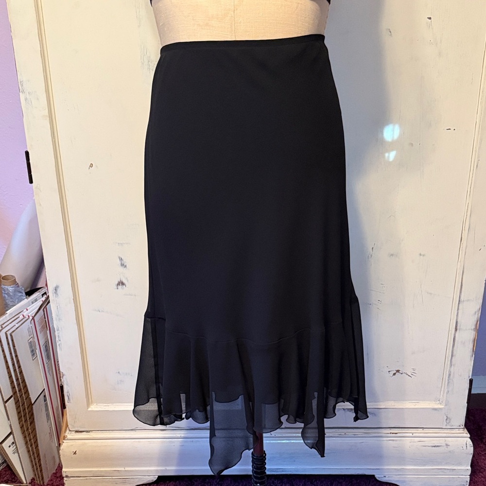 Elegant Black Chiffon Skirt